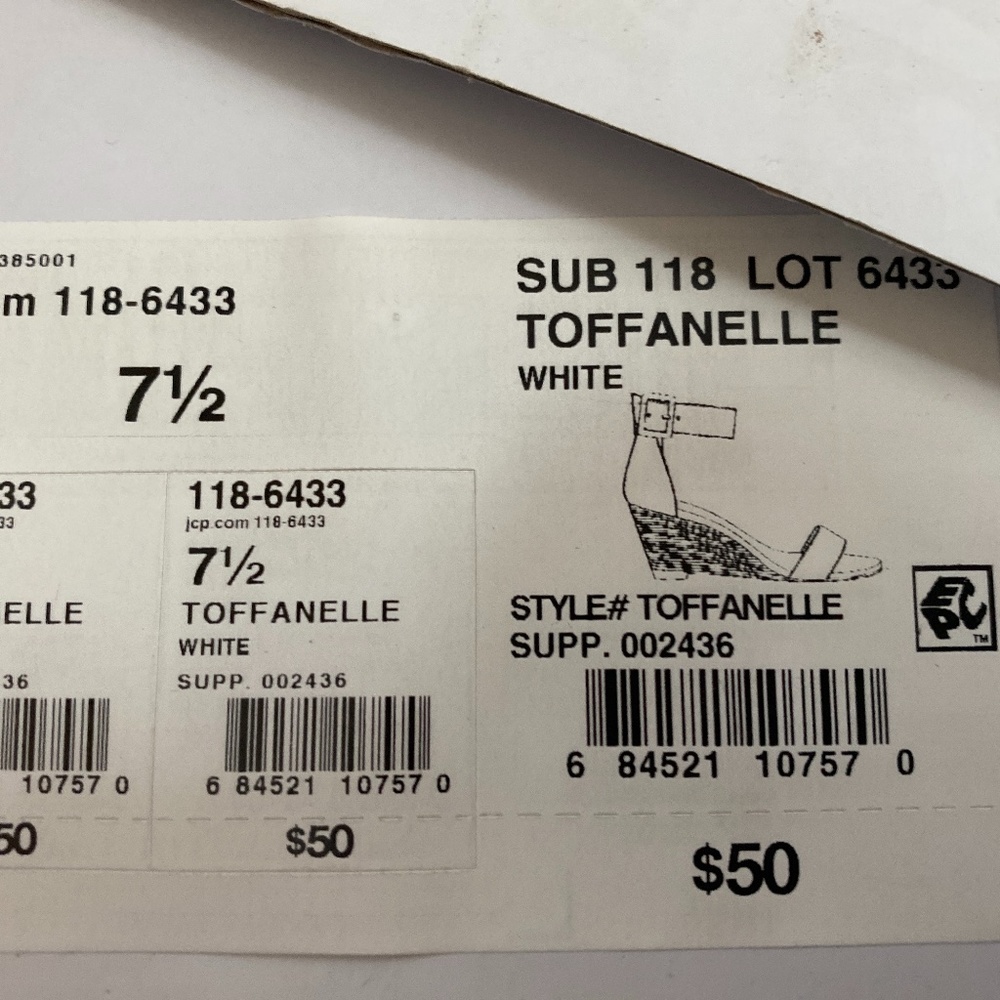 Wedge Sandal white w/ beige strap